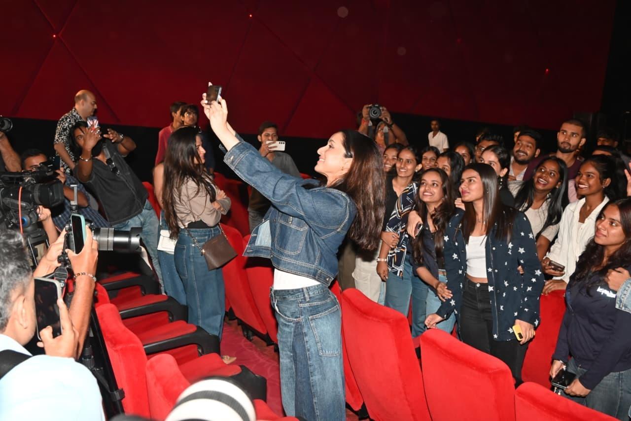 Shraddha Kapoor was spotted clicking a selfie with fans at an event in the city